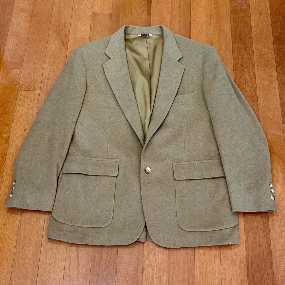 Vintage 80s Christopher Hayes Camel Hair Tan Blazer Men